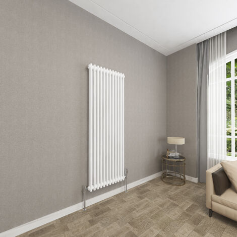 SKY Bathroom 2 Column White 1500x560mm Traditional Cast Iron Style Radiator (1/5)