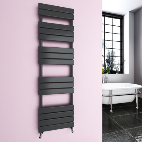 Skybathroom | 600x767mm Horizontal Anthracite Oval Single Panel Central Heating Radiator