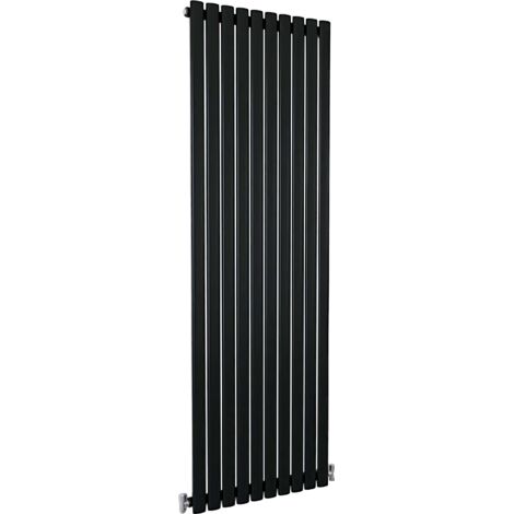 SKY Bathroom Oval Column Radiator Vertical 1800x590mm Single Black
