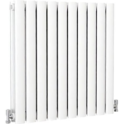 SKY Bathroom Oval Column Radiator Horizontal 600x590mm Double White