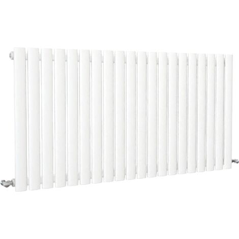 SKY Bathroom Oval Column Radiator Horizontal 600x1180mm Single White