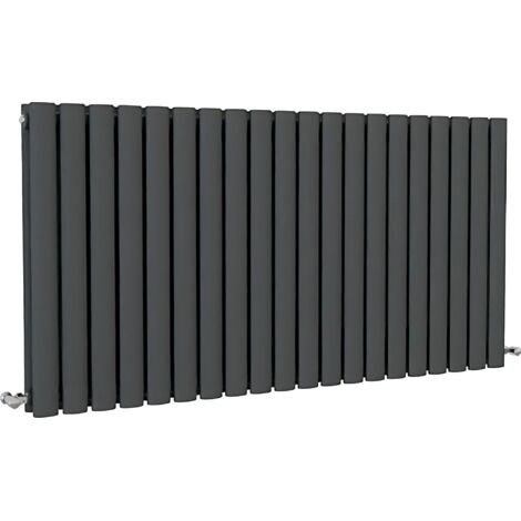 SKY Bathroom Oval Column Radiator Horizontal 600x1180mm Double Anthracite