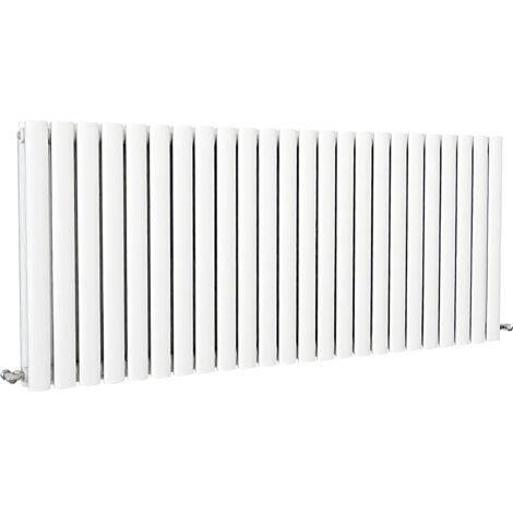 SKY Bathroom Oval Column Radiator Horizontal 600x1416mm Double White