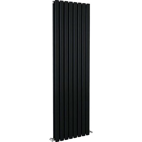 SKY Bathroom Oval Column Radiator Vertical 1600x472mm Double Black