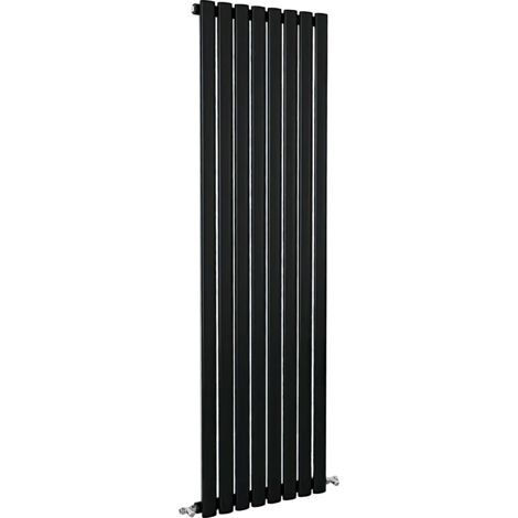 SKY Bathroom Oval Column Radiator Vertical 1600x472mm Single Black