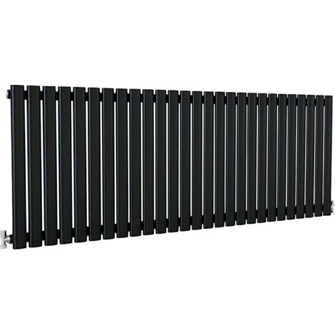 SKY Bathroom Oval Column Radiator Horizontal 600x1593mm Single Black