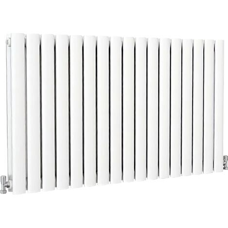 SKY Bathroom Oval Column Radiator Horizontal 600x1003mm Double White (1/5)