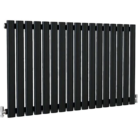 SKY Bathroom Oval Column Radiator Horizontal 600x1003mm Single Black (1/5)