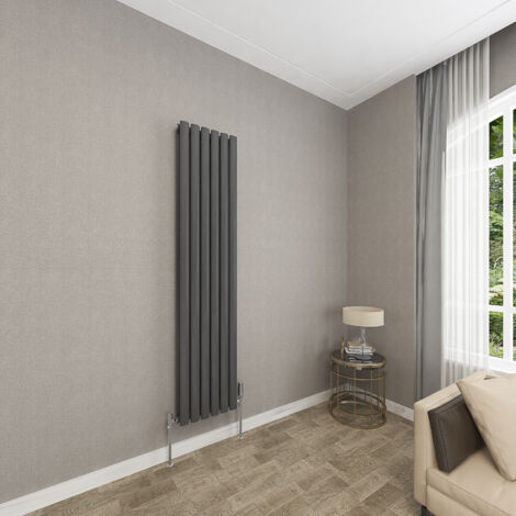 SKY Bathroom Oval Column Radiator Vertical 1600x354mm Double Anthracite