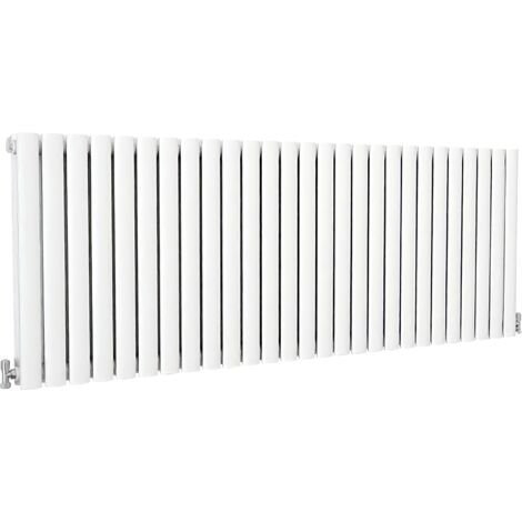 SKY Bathroom Oval Column Radiator Horizontal 600x1593mm Double White