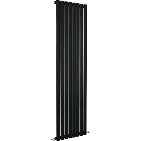 SKY Bathroom Oval Column Radiator Vertical 1800x472mm Single Black