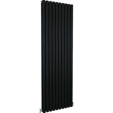 SKY Bathroom Oval Column Radiator Vertical 1800x590mm Double Black