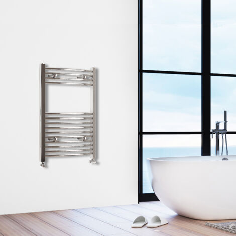 SKY Bathroom 800x500mm(HxW)Chrome Curved Center Heated Towel Track Heated Towel Radiator (1/4)