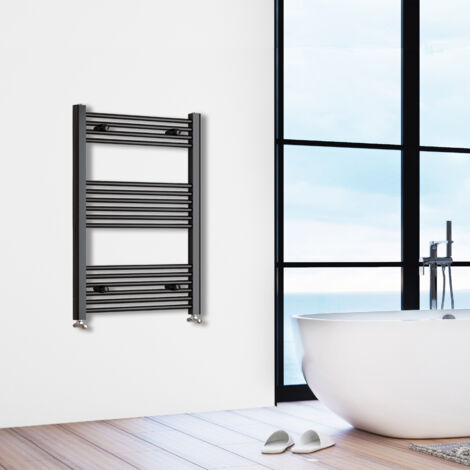 SKY Bathroom 1000x600mm(HxW)Matte Black Straight Central Heating Towel Rail Heating Towel Radiator (1/5)