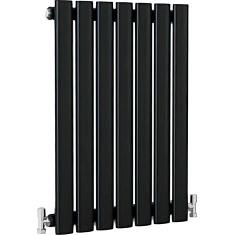 SKY Bathroom Oval Column Radiator Horizontal 600x413mm Single Black