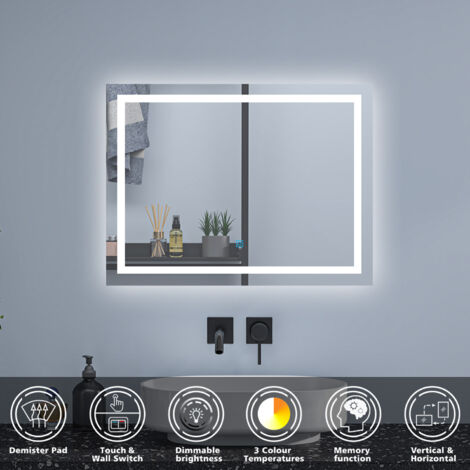 510mm Matt Grey Wall Hung Bathroom Vanity Unit with Basin + LED Mirror A (Dimmable 3 Colour)