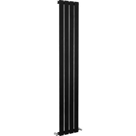 SKY Bathroom Flat Panel Radiator Vertical 1600x272mm Single Black (1/5)