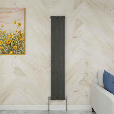 SKY Bathroom 1600x272mm Single Anthracite Vertical Flat Panel Radiator Designer Central Heating Radiator (1/5)