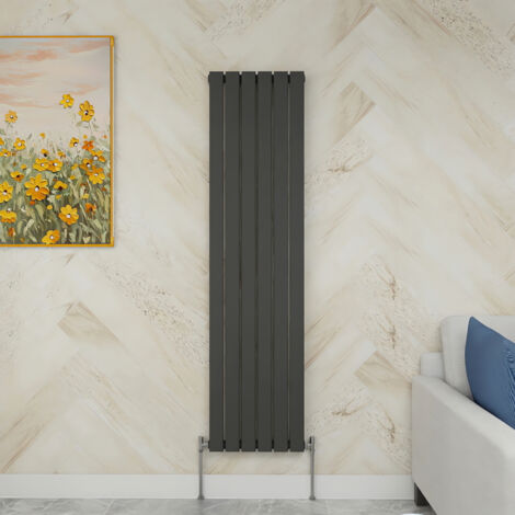 SKY Bathroom 1600x408mm  Single Anthracite Vertical Flat Panel Radiator Designer Central Heating Radiator
