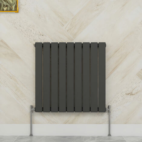 SKY Bathroom 600x612mm  Single Anthracite Horizontal Flat Panel Radiator Designer Central Heating Radiator