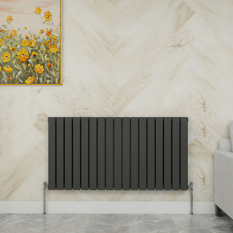SKY Bathroom 600x1156mm  Double Anthracite Horizontal Flat Panel Radiator Designer Central Heating Radiator (1/5)