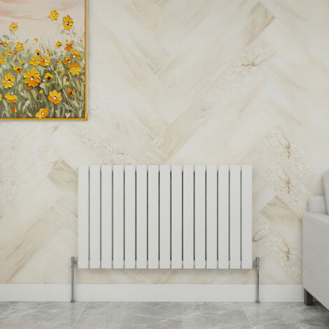 SKY Bathroom 600x1020mm  Double White Horizontal Flat Panel Radiator Designer Central Heating Radiator