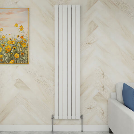 SKY Bathroom 1800x408mm  Single White Vertical Flat Panel Radiator Designer Central Heating Radiator