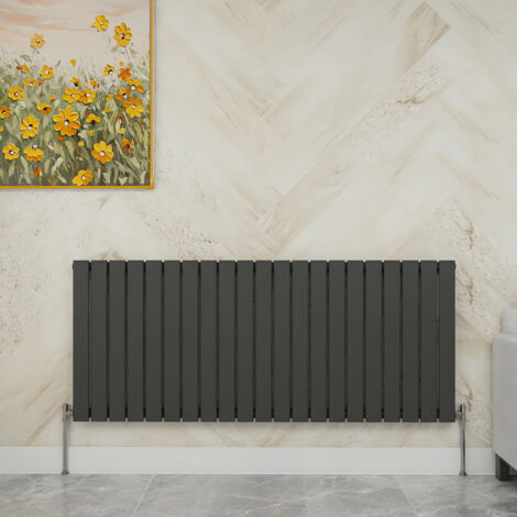 SKY Bathroom 600x1428mm Single Anthracite Horizontal Flat Panel Radiator Designer Central Heating Radiator (1/5)