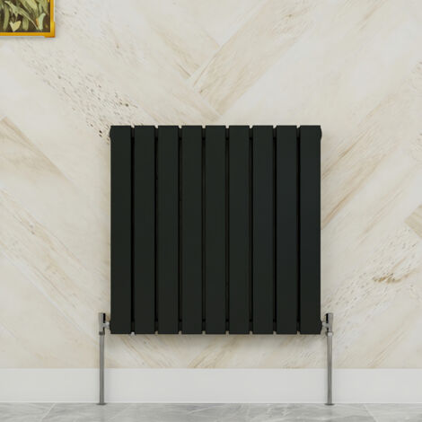SKY Bathroom 600x612mm  Double Black Horizontal Flat Panel Radiator Designer Central Heating Radiator