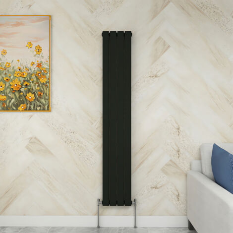SKY Bathroom 1600x272mm  Double Black Vertical Flat Panel Radiator Designer Central Heating Radiator