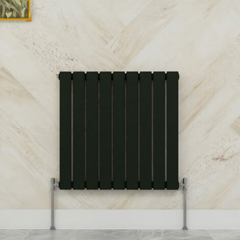 SKY Bathroom 600x612mm  Single Black Horizontal Flat Panel Radiator Designer Central Heating Radiator