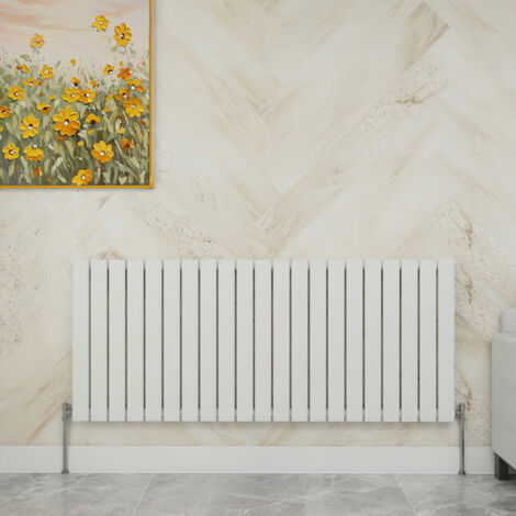 SKY Bathroom 600x1428mm  Single White Horizontal Flat Panel Radiator Designer Central Heating Radiator
