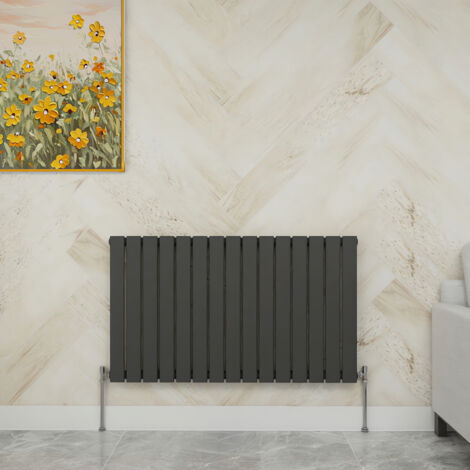 SKY Bathroom 600x1020mm  Single Anthracite Horizontal Flat Panel Radiator Designer Central Heating Radiator