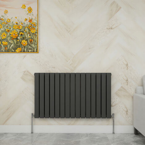 SKY Bathroom 600x1020mm Double Anthracite Horizontal Flat Panel Radiator Designer Central Heating Radiator