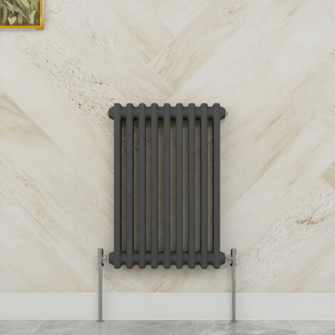 SKY Bathroom 600x425mm 2 Column Radiator Horizontal Anthracite Traditional Column Radiator (1/5)