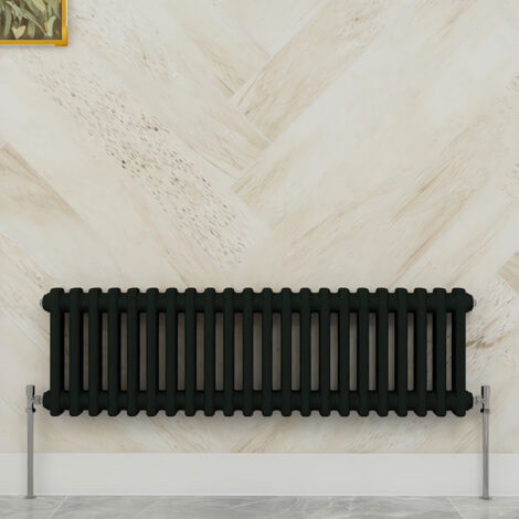 SKY Bathroom 300x1010mm 2 Column Radiator Horizontal Black Traditional Column Radiator (1/5)