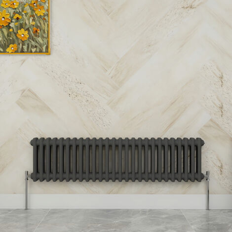 SKY Bathroom 300x1190mm 2 Column Radiator Horizontal Anthracite Traditional Column Radiator (1/5)