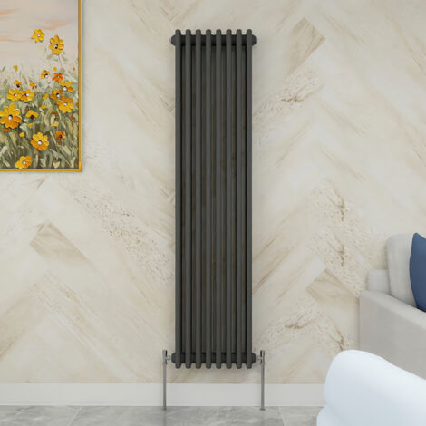 SKY Bathroom 1500x380mm 3 Column Radiator Vertical Anthracite Traditional Column Radiator (1/5)