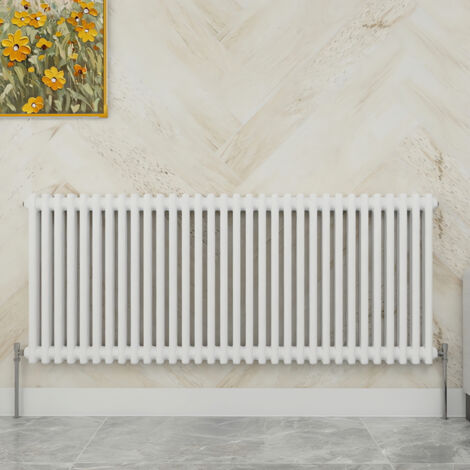 SKY Bathroom 600x1460mm 2 Column Radiator Horizontal White Traditional Column Radiator (1/5)