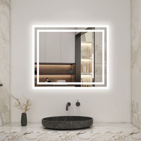 SKY Bathroom LED Mirror 600x500mm with Optional 3 Color Lights Anti-Fog Vertical/Horizontal (1/5)