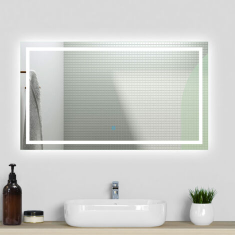 Illuminated Bathroom LED Mirror with Optional 3 Colour Light Anti-fog,Touch Switch