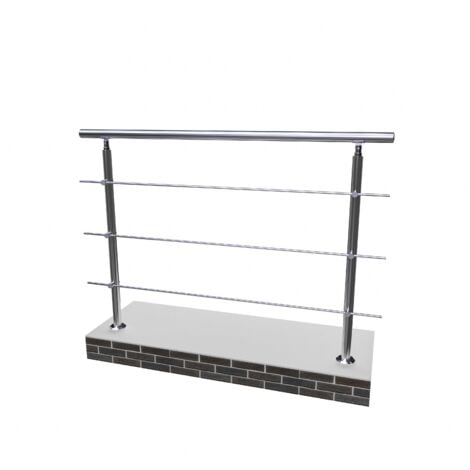Stainless Steel Handrail Safety with 3 Cross Bars, 150cmx106cm for Indoor amd Outdoor