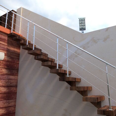 Stainless Steel Handrail Safety with 3 Cross Bars, 180cmx106cm for Indoor amd Outdoor