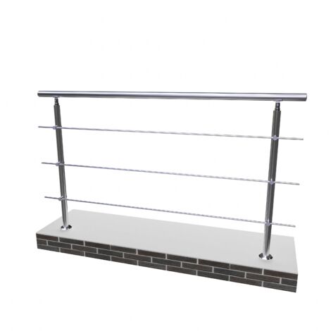 Stainless Steel Handrail Safety with 3 Cross Bars, 180cmx106cm for Indoor amd Outdoor