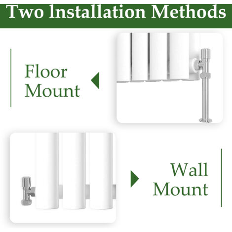 1600x236mm White Single Oval Column Radiator Vertical Modern Central Heating Radiators