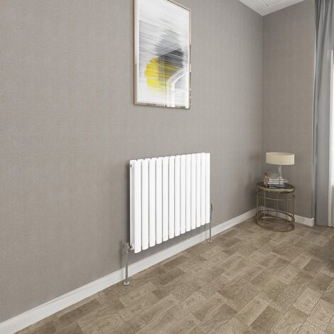 600x767mm White Double Oval Column Radiator Horizontal Modern Central Heating Radiators