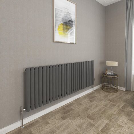 600x1593mm Anthracite Single Oval Column Radiator Horizontal Modern Central Heating Radiators