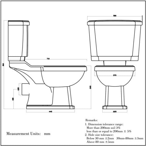 Traditional Ceramic Close Coupled Toilet White Soft Close Seat Oval Bathroom