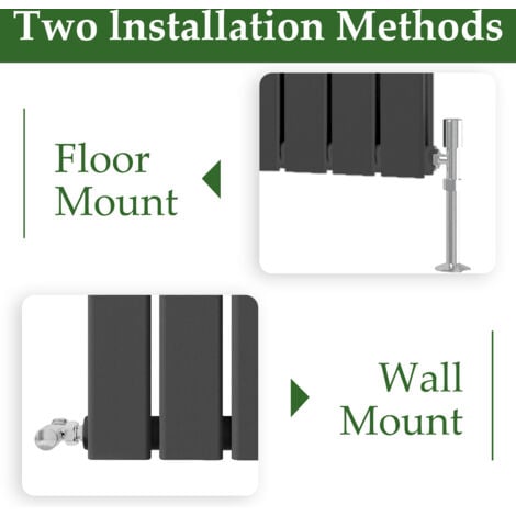 1800x408mm Anthracite Single Flat Panel Radiator Vertical Modern Central Heating Radiators