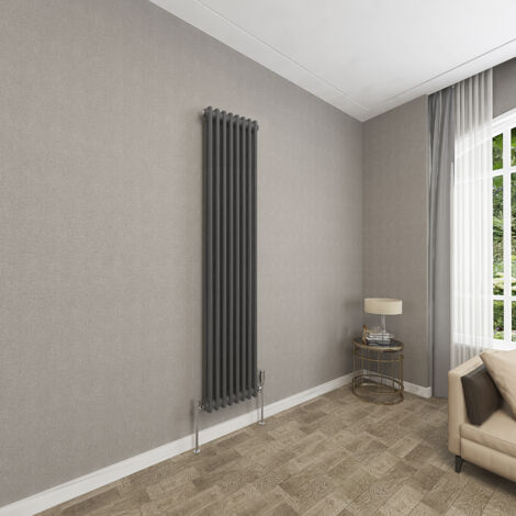 Traditional Cast Iron Style Radiator Vertical 2 Column Anthracite 1800x380mm (1/5)